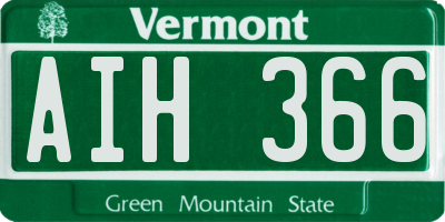 VT license plate AIH366