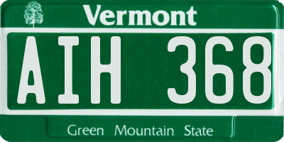 VT license plate AIH368
