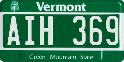 VT license plate AIH369