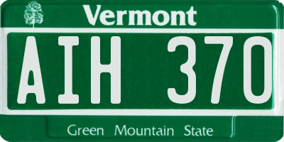 VT license plate AIH370
