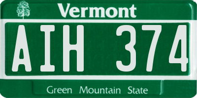 VT license plate AIH374
