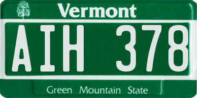 VT license plate AIH378