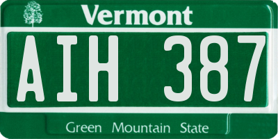 VT license plate AIH387