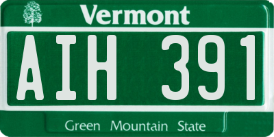 VT license plate AIH391