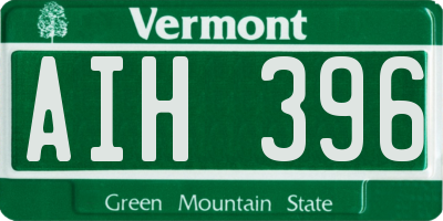 VT license plate AIH396