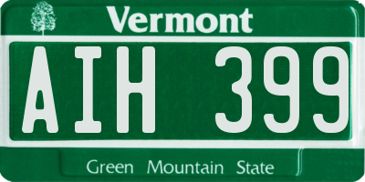 VT license plate AIH399