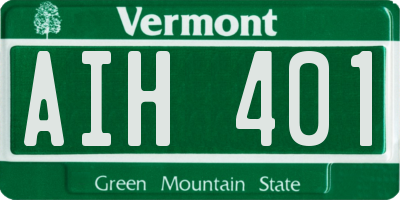 VT license plate AIH401