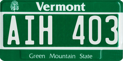 VT license plate AIH403