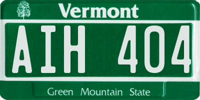VT license plate AIH404