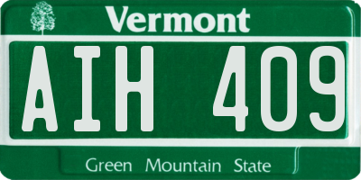 VT license plate AIH409