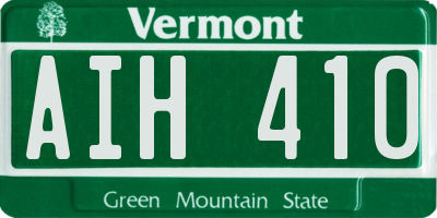 VT license plate AIH410
