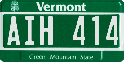 VT license plate AIH414