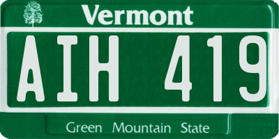VT license plate AIH419