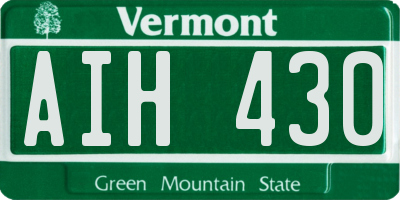 VT license plate AIH430