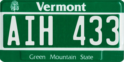 VT license plate AIH433
