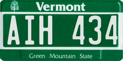 VT license plate AIH434