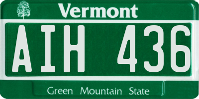VT license plate AIH436