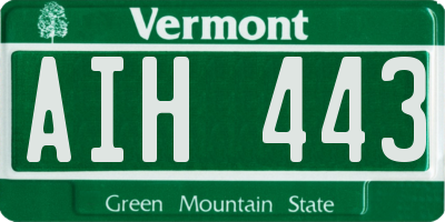 VT license plate AIH443