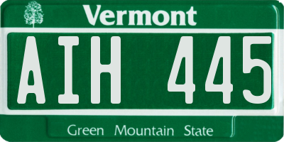 VT license plate AIH445