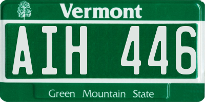 VT license plate AIH446