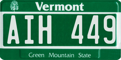 VT license plate AIH449