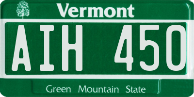 VT license plate AIH450