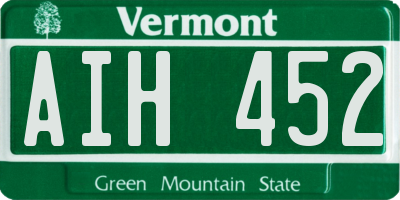 VT license plate AIH452