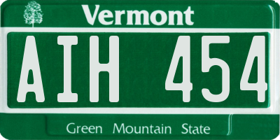 VT license plate AIH454