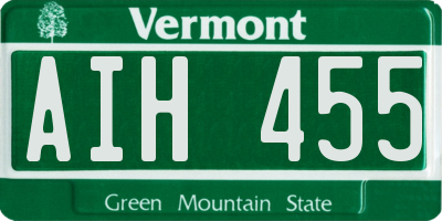 VT license plate AIH455