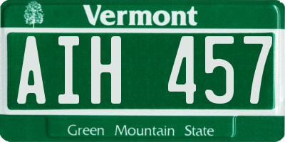 VT license plate AIH457