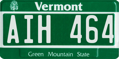 VT license plate AIH464