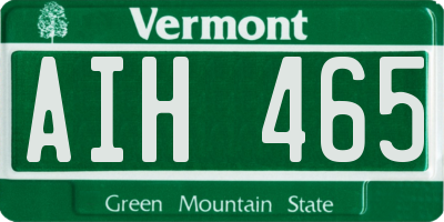 VT license plate AIH465