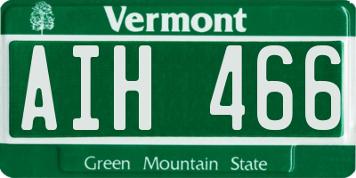 VT license plate AIH466
