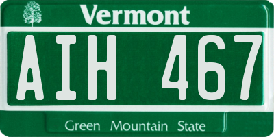 VT license plate AIH467