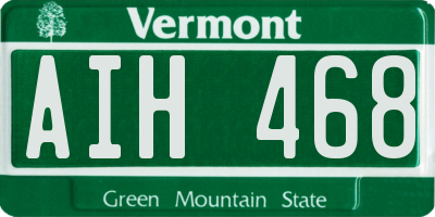 VT license plate AIH468