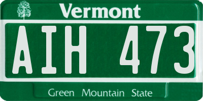 VT license plate AIH473