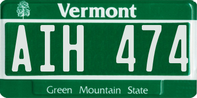 VT license plate AIH474