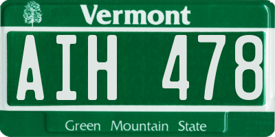 VT license plate AIH478