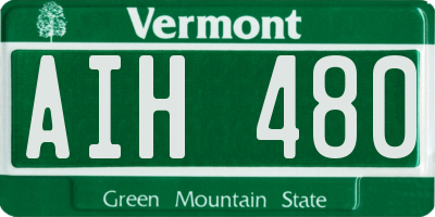VT license plate AIH480