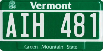 VT license plate AIH481