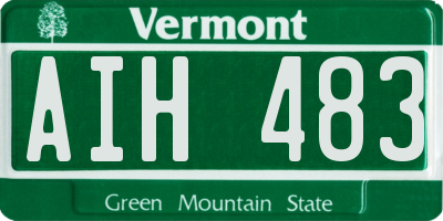 VT license plate AIH483