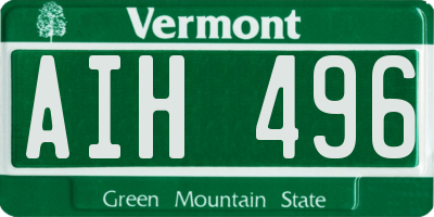 VT license plate AIH496