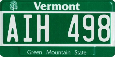 VT license plate AIH498