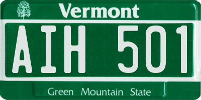 VT license plate AIH501