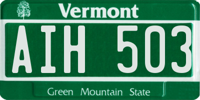 VT license plate AIH503