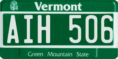 VT license plate AIH506