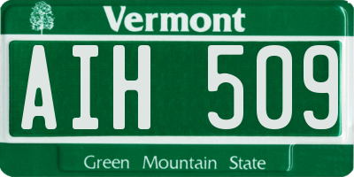 VT license plate AIH509