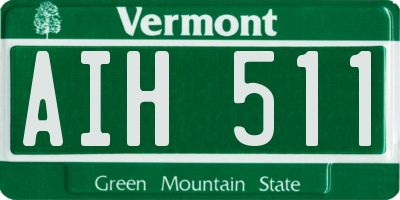 VT license plate AIH511