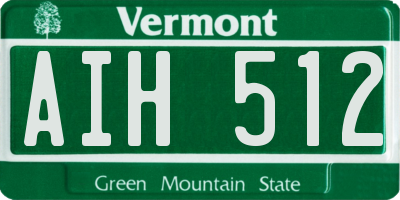 VT license plate AIH512