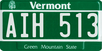 VT license plate AIH513